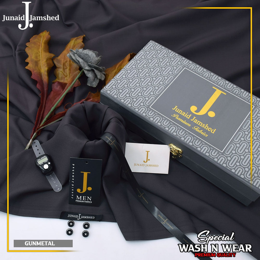 Junaid jamshed Ramadan Special 2026  Luxary wash n waer Gift packing (GUN METEL)02