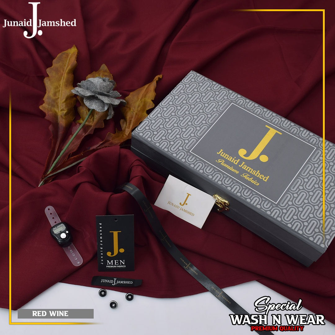 Junaid jamshed Ramadan Special 2026 Luxary wash n waer Gift packing(RED VINE)16